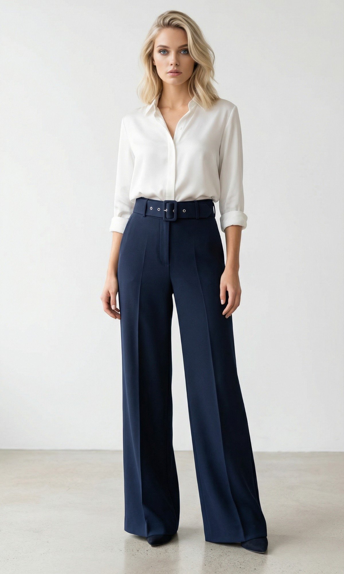 PANTALON PALAZO CON CINTURON