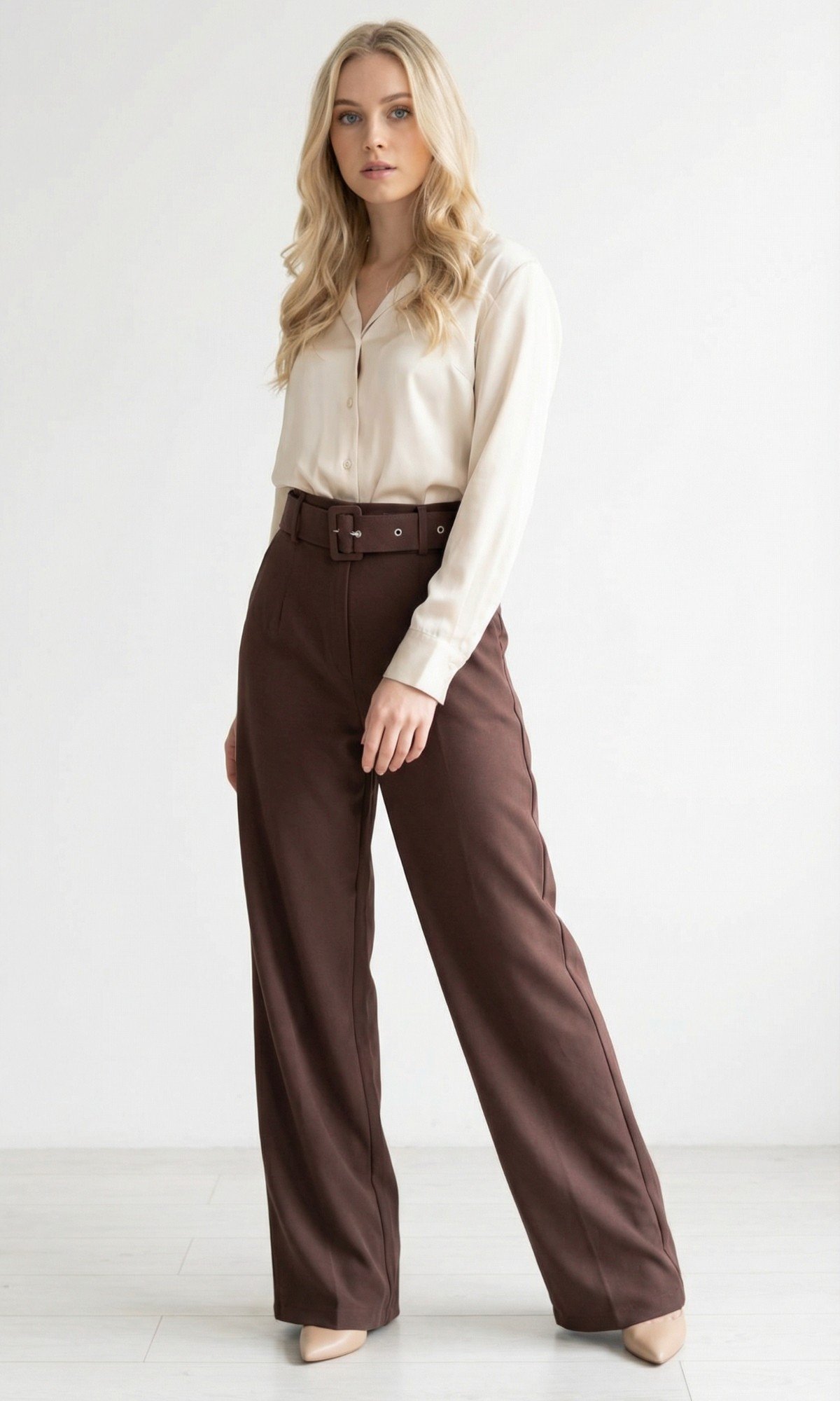 PANTALON PALAZO CON CINTURON - Image 5