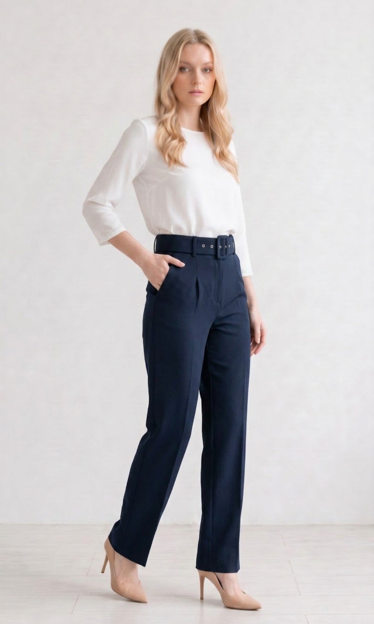 PANTALON RECTO CON CINTURON - Image 3