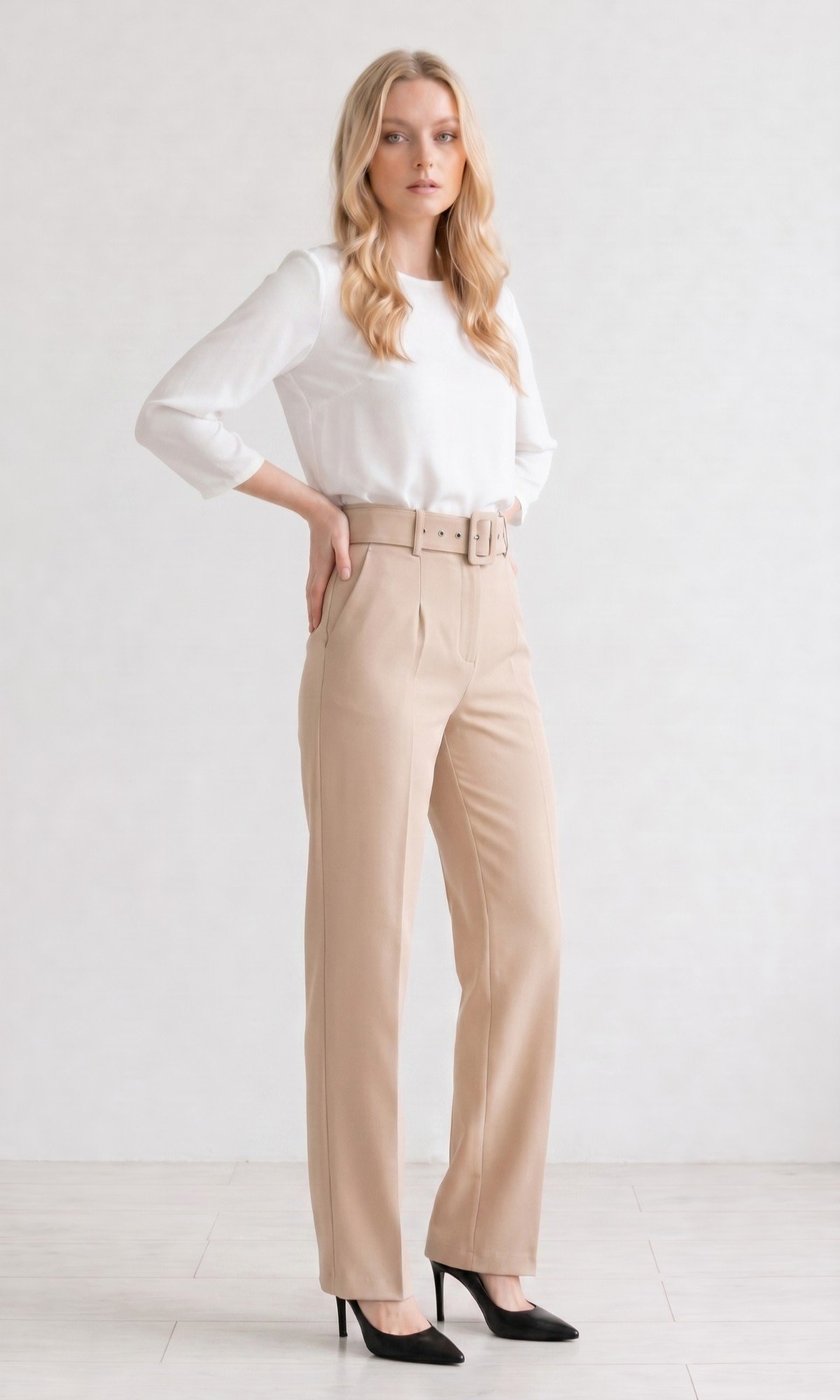 PANTALON RECTO CON CINTURON - Image 4