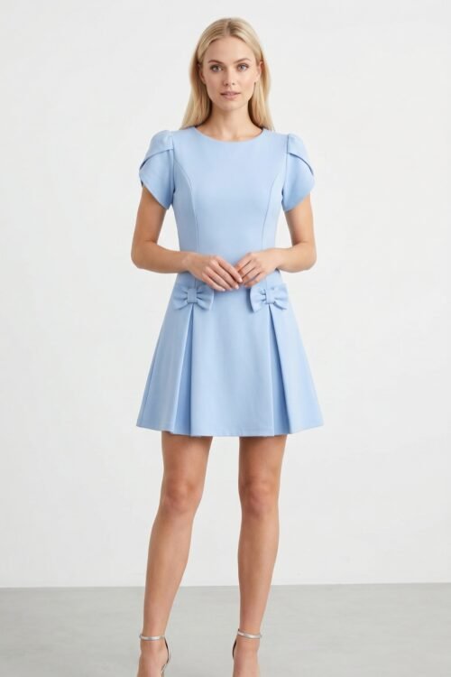 VESTIDO MANGA TULIPAN LAZOS