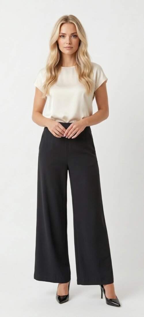 PANTALON PALAZO CON ELASTICO ATRÁS