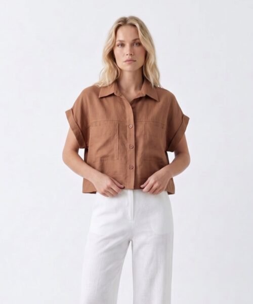 BLUSA CORTA 2 BOLSILLOS GRANDE