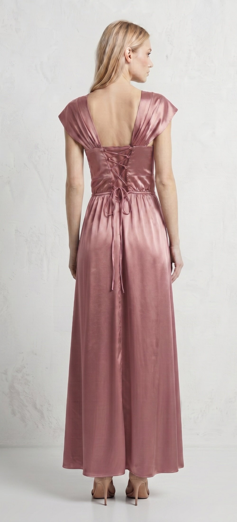 VESTIDO SATINDO CUELLO LAZO - Image 3