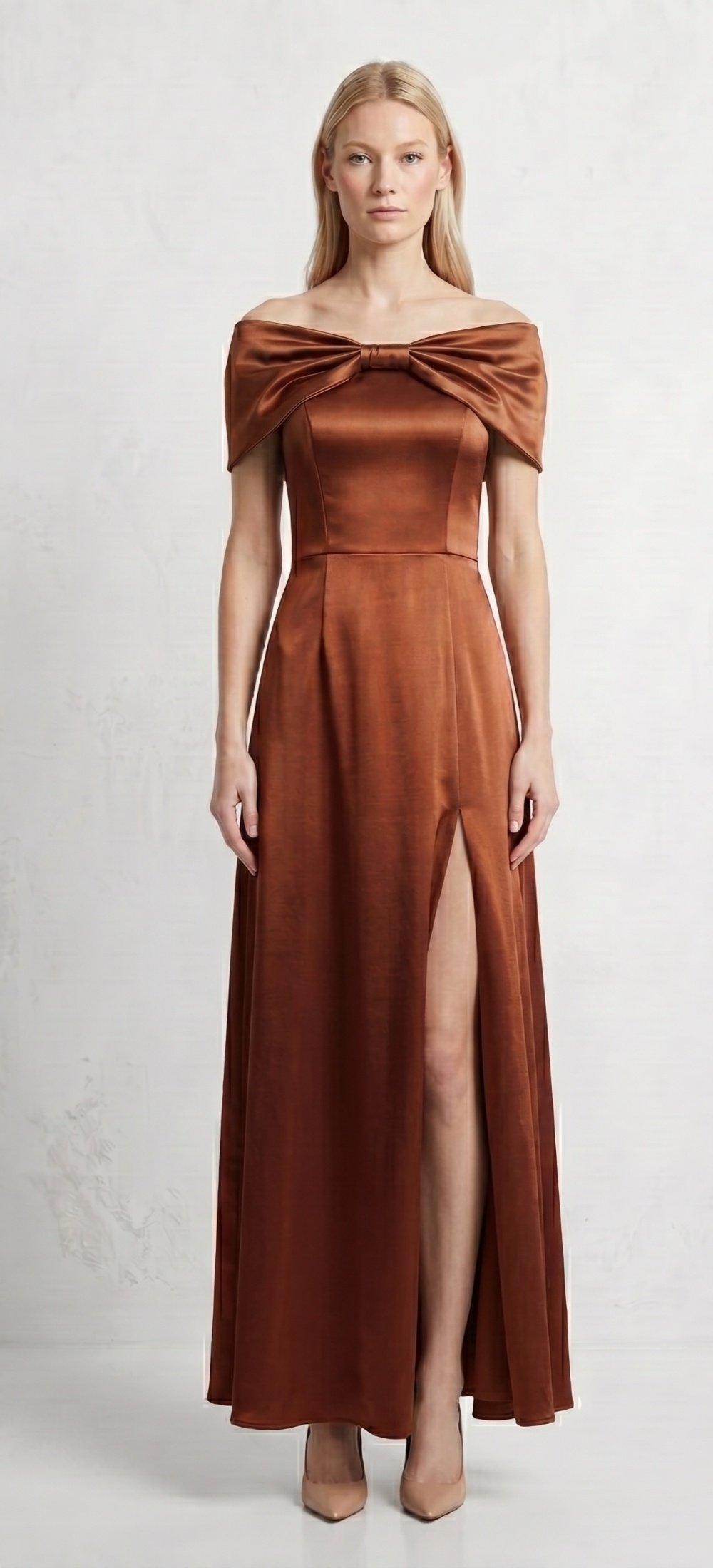 VESTIDO SATINDO CUELLO LAZO - Image 2