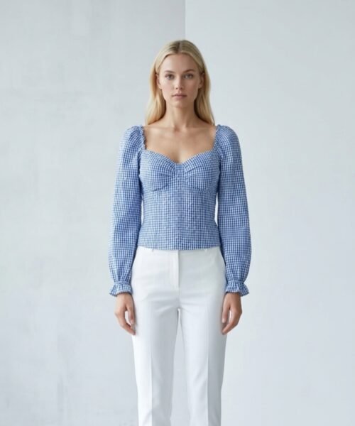 BLUSA CROP CON COPA ELASTICO ATRÁS