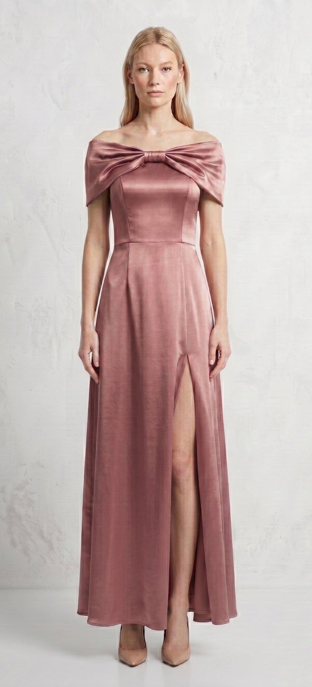 VESTIDO SATINDO CUELLO LAZO